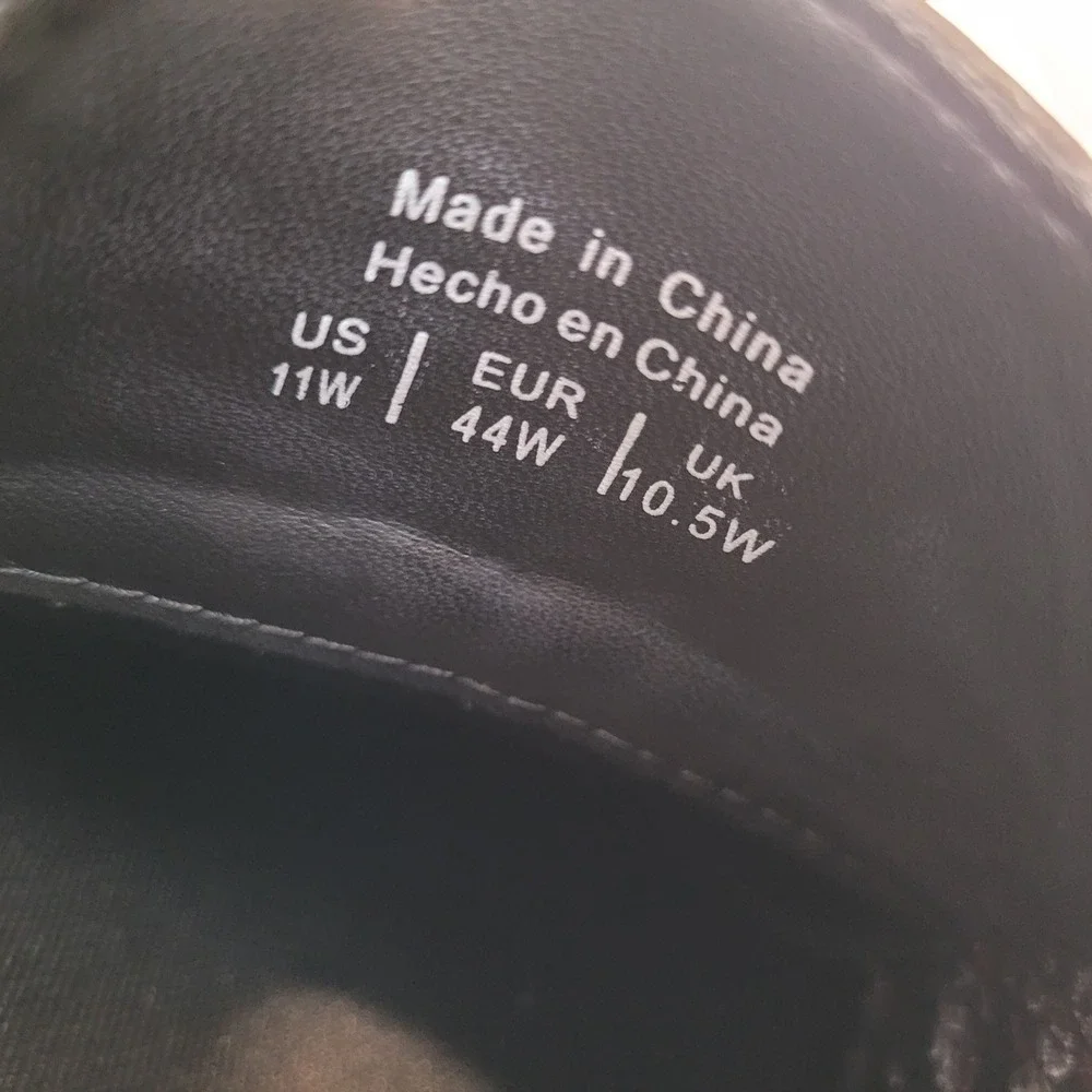 Madden Derby Shoes Men Black Lace Up‎ Plain Toe Ortholite 11W Wide Width